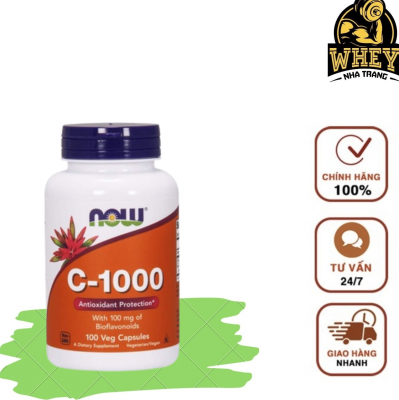 Now Vitamin C-1000 with 100mg of Bioflavonoids-100 Veg Capsules